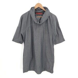 Ryan Roberts Lagenlook Tunic Pockets Cowl Neck Top